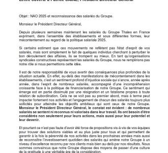 Intersyndicale Groupe : Lettre ouverte à Patrice Caine