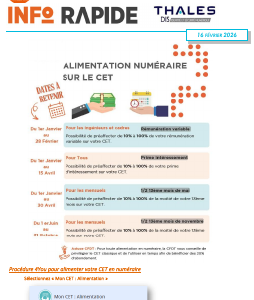 DIS - Info Rapide - CET alimentation numéraire