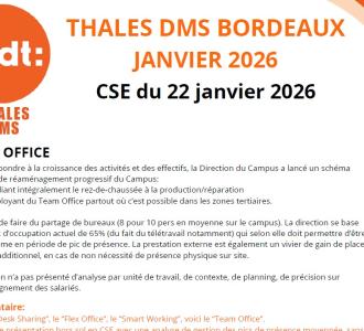 Principaux sujets du CSE du 22 Janvier 2026