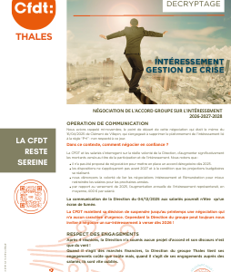 Négociation de l'accord groupe sur l'intéressement 2026-2027-2028