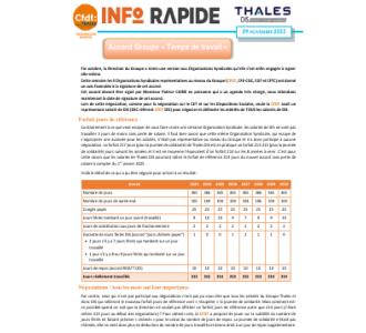 DIS - Info Rapide - Accord "Temps de travail"