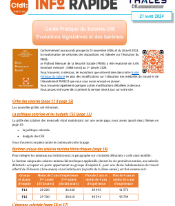 DIS - Info Rapide - GPS DIS - Evolution législatives et des barèmes