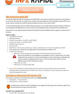 DIS - Info Rapide - Epargne Salariale