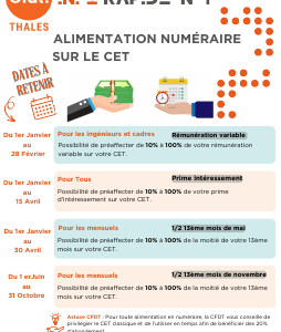 INFO RAPIDE N°1 - Alimentation numéraire du CET